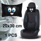 Preview: Auto Nackenkissen 20x30cm Nackenpolster Leder Schwarz mit Druck Design